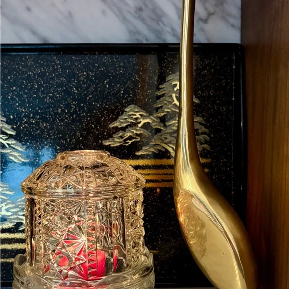 Vintage Indiana Glass Stars and Bars Fairy Lamp - Picture 3 of 7